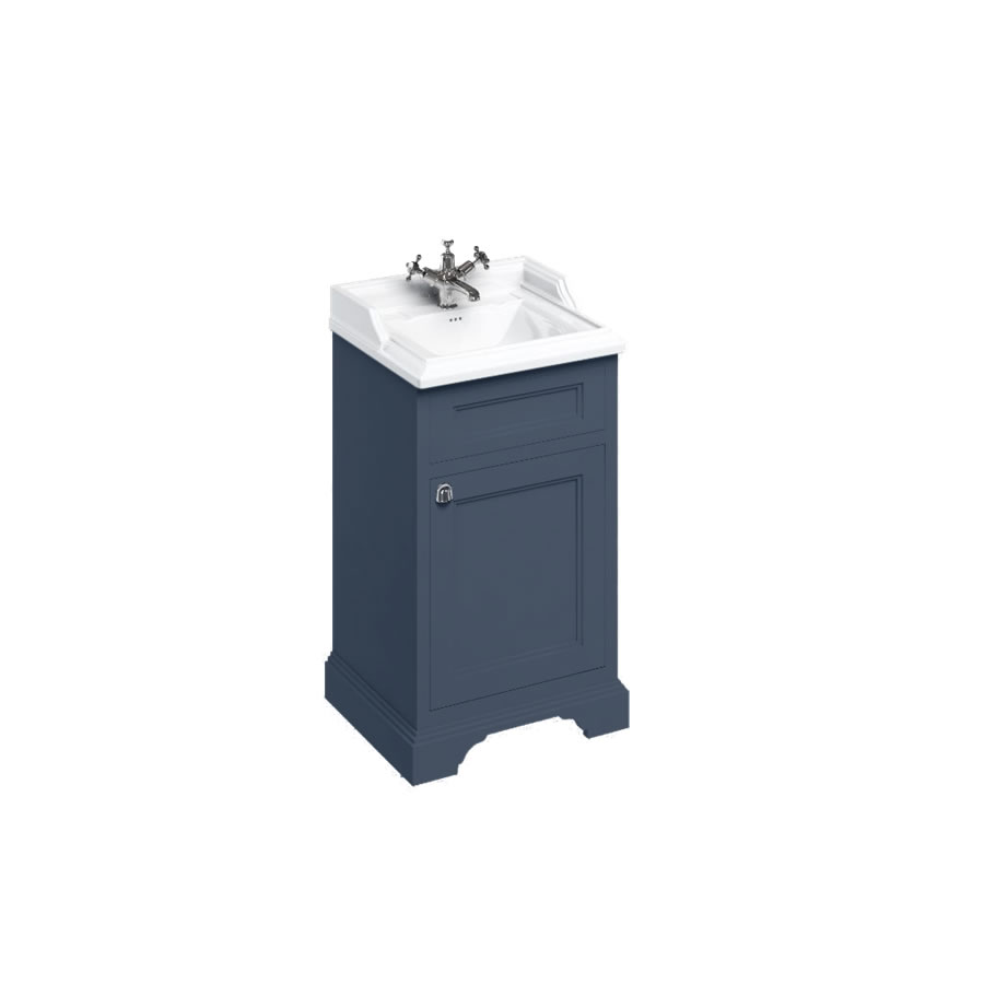 Freestanding 50cm basin unit with door - Blue